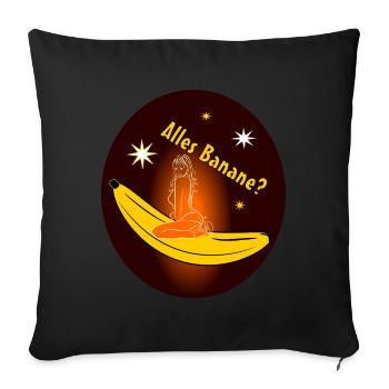 All banana - Sofa pillowcase 17,3'' x 17,3'' (45 x 45 cm) - black - Front