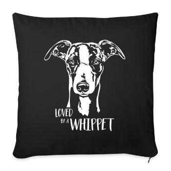 Loved by a WHIPPET dog saying Greyhound Wilsigns - Sofa pillowcase 17,3'' x 17,3'' (45 x 45 cm) - black - Front