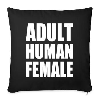 adult human female - Housse de coussin décorative 45 x 45 cm - noir - Devant