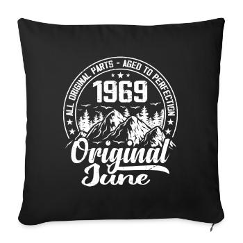 juin 1969 Original : 55 Ans Cadeau d'Anniversaire - Housse de coussin décorative 45 x 45 cm - noir - Devant