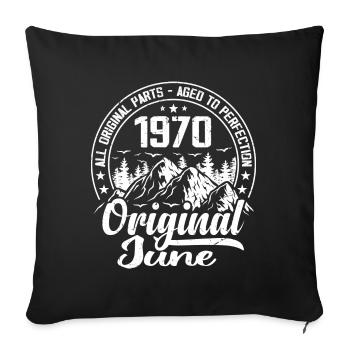 juin 1970 Original : 54 Ans Cadeau d'Anniversaire - Housse de coussin décorative 45 x 45 cm - noir - Devant