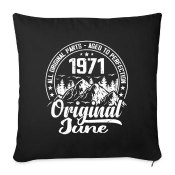 juin 1971 Original : 53 Ans Cadeau d'Anniversaire - Housse de coussin décorative 45 x 45 cm - noir - Devant