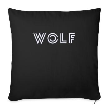 WOLF - Sofa pillowcase 17,3'' x 17,3'' (45 x 45 cm) - black - Front