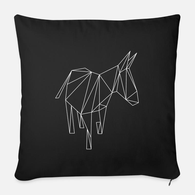 Âne de hipster géométrique - Housse de coussin décorative 45 x 45 cm - noir