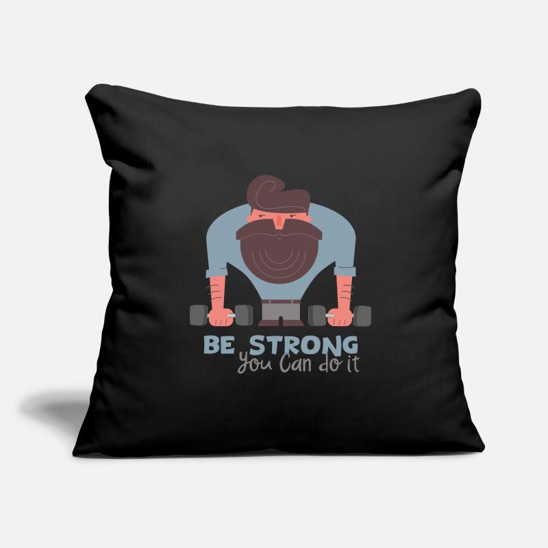 be strong - you can do it : Bodybuilder Training Housse de coussin décorative 45 x 45 cm