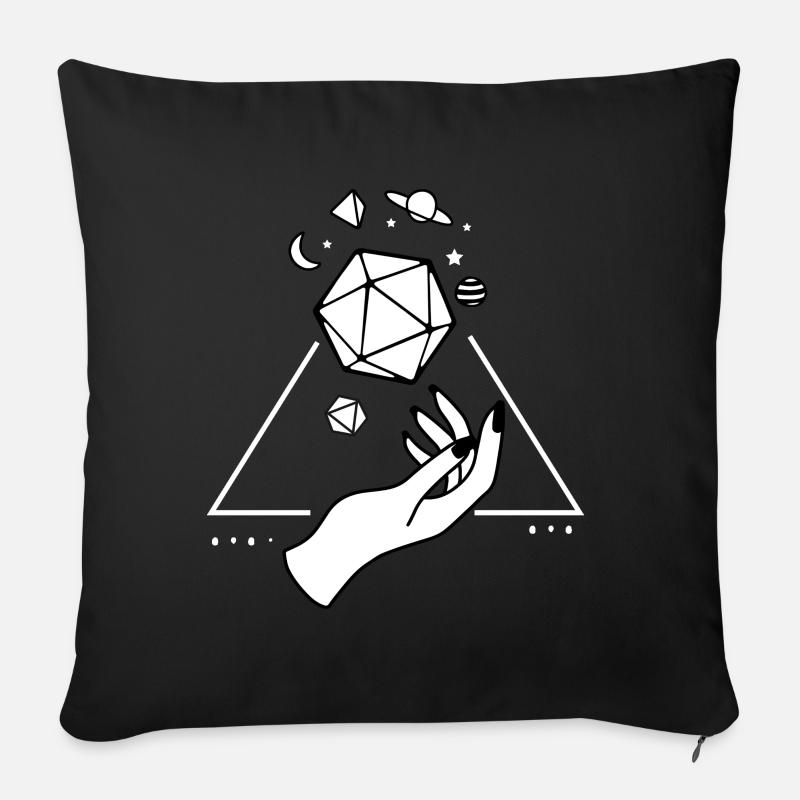 Stylo et papier Mains Noir - Housse de coussin décorative 45 x 45 cm - noir