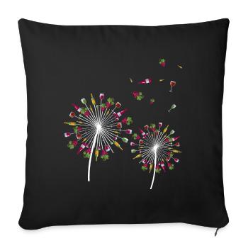 Vin Vin rouge Vin vin vin festival Vin blanc - Housse de coussin décorative 45 x 45 cm - noir - Devant