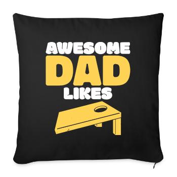 Cadeau de la fête des pères du Père Cornhole - Housse de coussin décorative 45 x 45 cm - noir - Devant