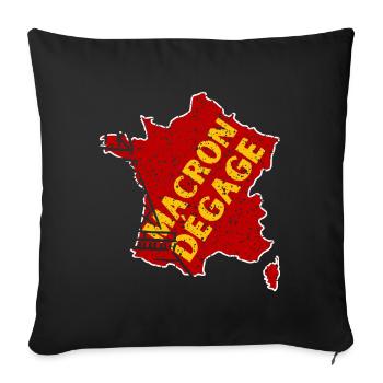 MACRON DÉGAGE - Housse de coussin décorative 45 x 45 cm - noir - Devant