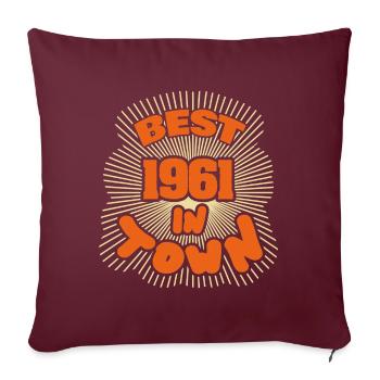 1961 - Sofa pillowcase 17,3'' x 17,3'' (45 x 45 cm) - burgundy - Front