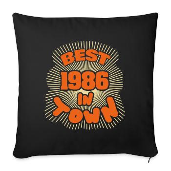 in 1986 - Sofa pillowcase 17,3'' x 17,3'' (45 x 45 cm) - black - Front