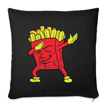 Retro Vintage Grunge Dabbing Dab French Frieze - Sofa pillowcase 17,3'' x 17,3'' (45 x 45 cm) - black - Front