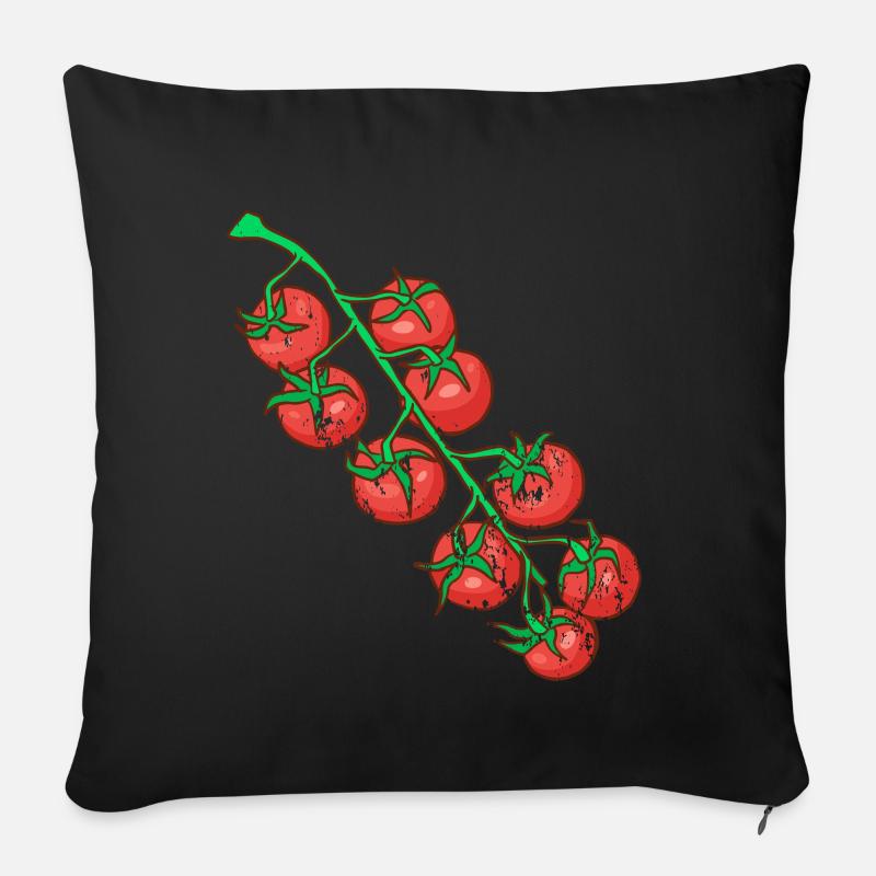 Retro Vintage Grunge Style Tomaten - Sofakissenbezug 45 x 45 cm - Schwarz
