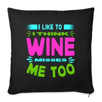 Mère Enceinte Bébé Nourrisson T-shirt Maman - Housse de coussin décorative 45 x 45 cm - noir - Devant