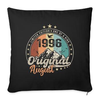 August 1996 Birthday Gift August 1996 Vintage - Sofa pillowcase 17,3'' x 17,3'' (45 x 45 cm) - black - Front