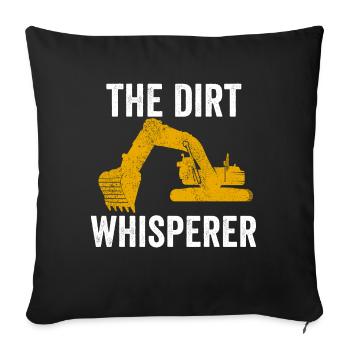Excavator Construction Worker - Sofa pillowcase 17,3'' x 17,3'' (45 x 45 cm) - black - Front
