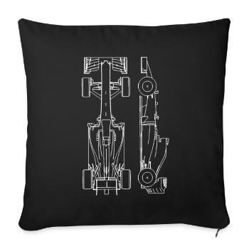 Rennwagen Geschenk - Sofakissenbezug 45 x 45 cm - Schwarz - Vorne