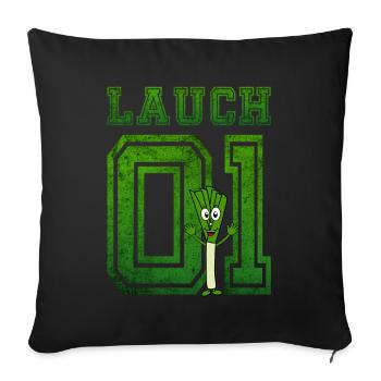Lauch 01 mit Lauch grün vintage - Sofakissenbezug 45 x 45 cm - Schwarz - Vorne