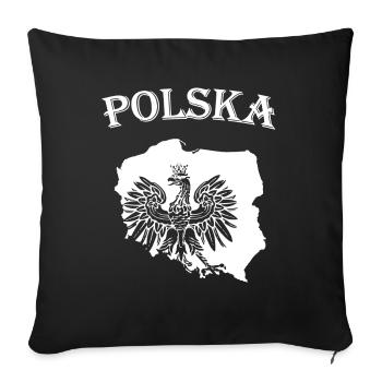 Poland Polska flag coat of arms football fan eagle - Sofa pillowcase 17,3'' x 17,3'' (45 x 45 cm) - black - Front