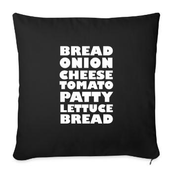 Burger saying - Sofa pillowcase 17,3'' x 17,3'' (45 x 45 cm) - black - Front