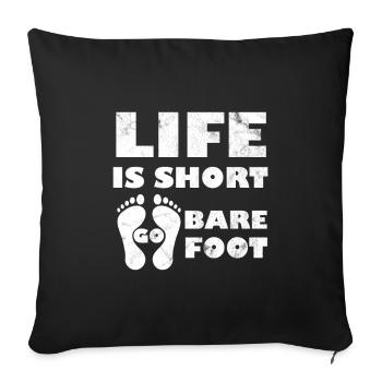 Barefoot - Sofa pillowcase 17,3'' x 17,3'' (45 x 45 cm) - black - Front