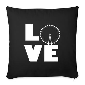 Ferris Wheel Amusement Park Love Carousel Fair - Sofa pillowcase 17,3'' x 17,3'' (45 x 45 cm) - black - Front