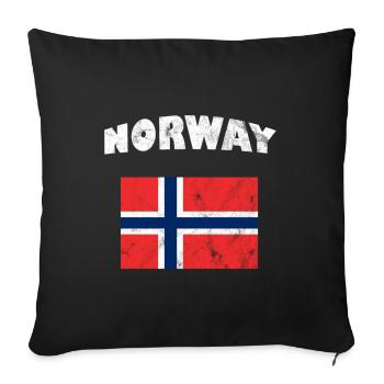 Norway flag - Sofa pillowcase 17,3'' x 17,3'' (45 x 45 cm) - black - Front