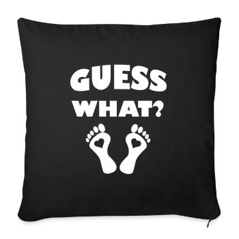 Guess What Pregnancy Announcement For Women Mom - Sofa pillowcase 17,3'' x 17,3'' (45 x 45 cm) - black - Front