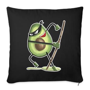Ninja avocat la lutte avocat vegi tendance - Housse de coussin décorative 45 x 45 cm - noir - Devant