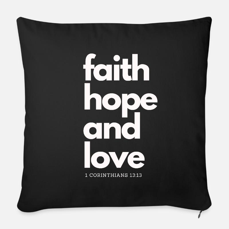 faith, hope and love - Sofakissenbezug 45 x 45 cm - Schwarz