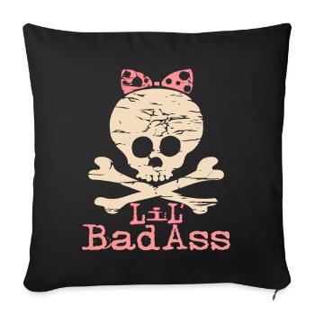 Little badass - Housse de coussin décorative 45 x 45 cm - noir - Devant