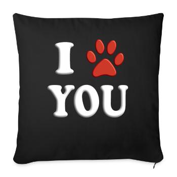 Amour amour chien amour cadeau - Housse de coussin décorative 45 x 45 cm - noir - Devant