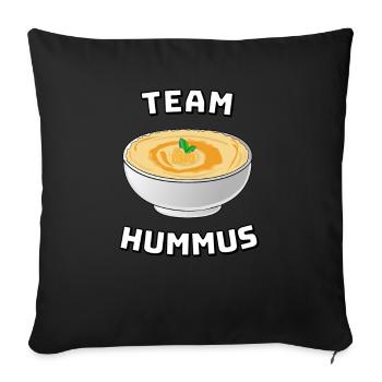 Team Hummus Funny Vegan Vegan Falafel - Sofa pillowcase 17,3'' x 17,3'' (45 x 45 cm) - black - Front