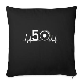 Heartbeat 50 years t-shirt - Sofa pillowcase 17,3'' x 17,3'' (45 x 45 cm) - black - Front