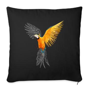 Geometric parrot - Sofa pillowcase 17,3'' x 17,3'' (45 x 45 cm) - black - Front