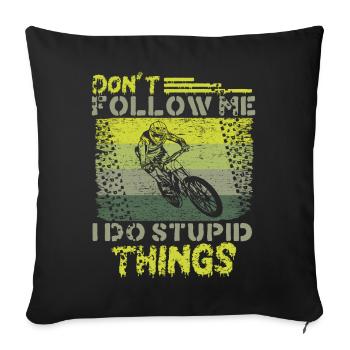 Downhill MTB Mountainbiker Geschenk - Sofakissenbezug 45 x 45 cm - Schwarz - Vorne