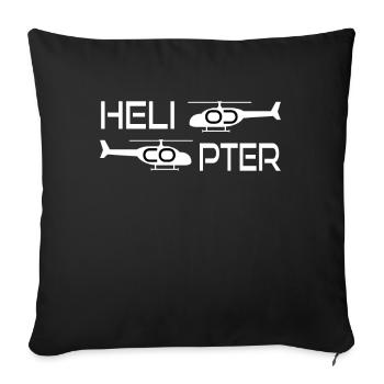 Hélicoptères et hélicoptères - Housse de coussin décorative 45 x 45 cm - noir - Devant