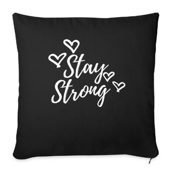 reste fort - Housse de coussin décorative 45 x 45 cm - noir - Devant