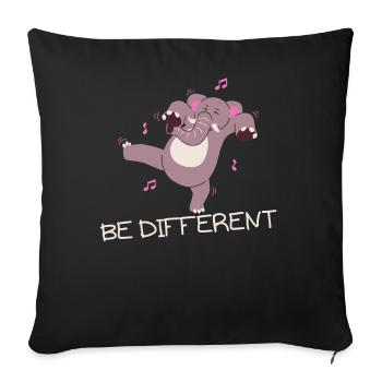 Be different elephant Funny gift - Sofa pillowcase 17,3'' x 17,3'' (45 x 45 cm) - black - Front