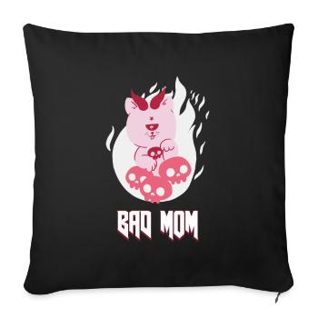Mauvaise maman chat - Housse de coussin décorative 45 x 45 cm - noir - Devant