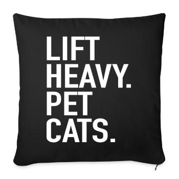 Chats lourds Animaux de compagnie - Cadeau d'haltérophile - Housse de coussin décorative 45 x 45 cm - noir - Devant