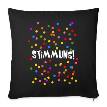 Stimmung Konfetti Fasching Karneval Silvester bunt - Sofakissenbezug 45 x 45 cm - Schwarz - Vorne