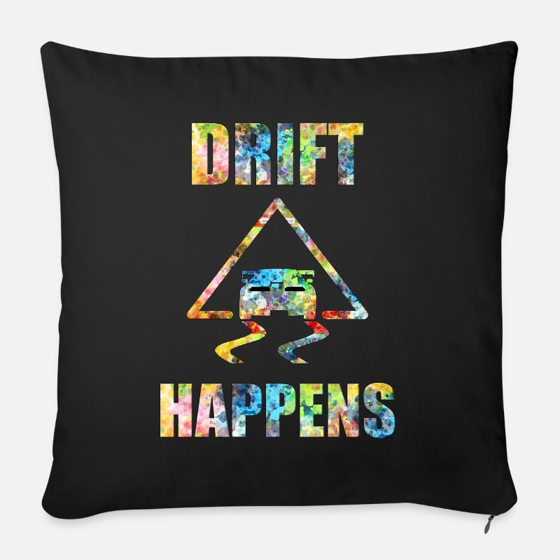 Drift Auto Drift Car Drift Design Drift Fun - Housse de coussin décorative 45 x 45 cm - noir