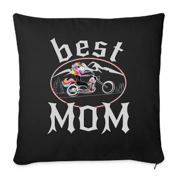 best mom mom unicorn motorcycle gift - Sofa pillowcase 17,3'' x 17,3'' (45 x 45 cm) - black - Front