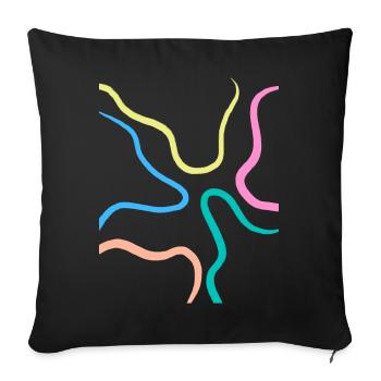 Color Neon Vibes - Sofa pillowcase 17,3'' x 17,3'' (45 x 45 cm) - black - Front