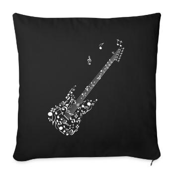 Guitar Notes, Guitare, Musique, Concert, Festival - Housse de coussin décorative 45 x 45 cm - noir - Devant