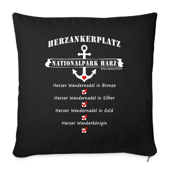 Auf zur Wanderkönigin - Wanderkönigin erreicht! - Sofakissenbezug 45 x 45 cm - Schwarz - Vorne