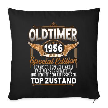 Oldtimer Baujahr 1956 Jahrgang Geburtstag Geschenk - Sofakissenbezug 45 x 45 cm - Schwarz - Vorne