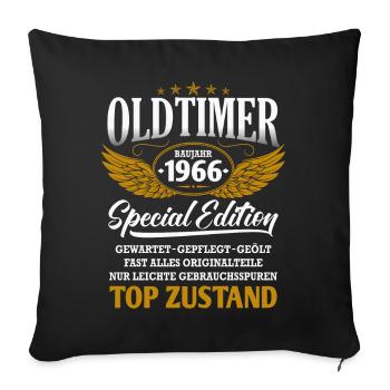 Oldtimer Baujahr 1966 Geburtsjahr Geburtstag - Sofakissenbezug 45 x 45 cm - Schwarz - Vorne