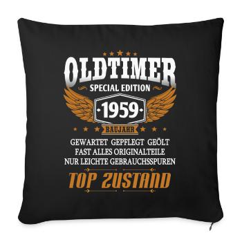 Oldtimer Baujahr 1959 geboren Geburtstag Spruch - Sofakissenbezug 45 x 45 cm - Schwarz - Vorne